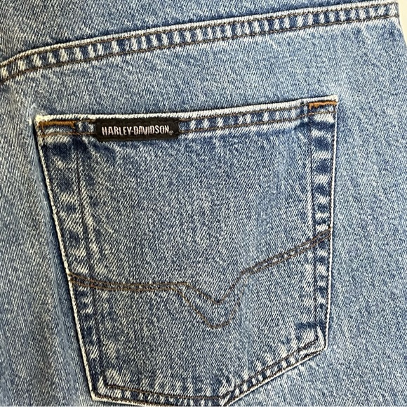 Harley Davidson Mens Genuine Motor Medium Wash Straight Leg Jeans size 40 x 30 - Picture 6 of 13